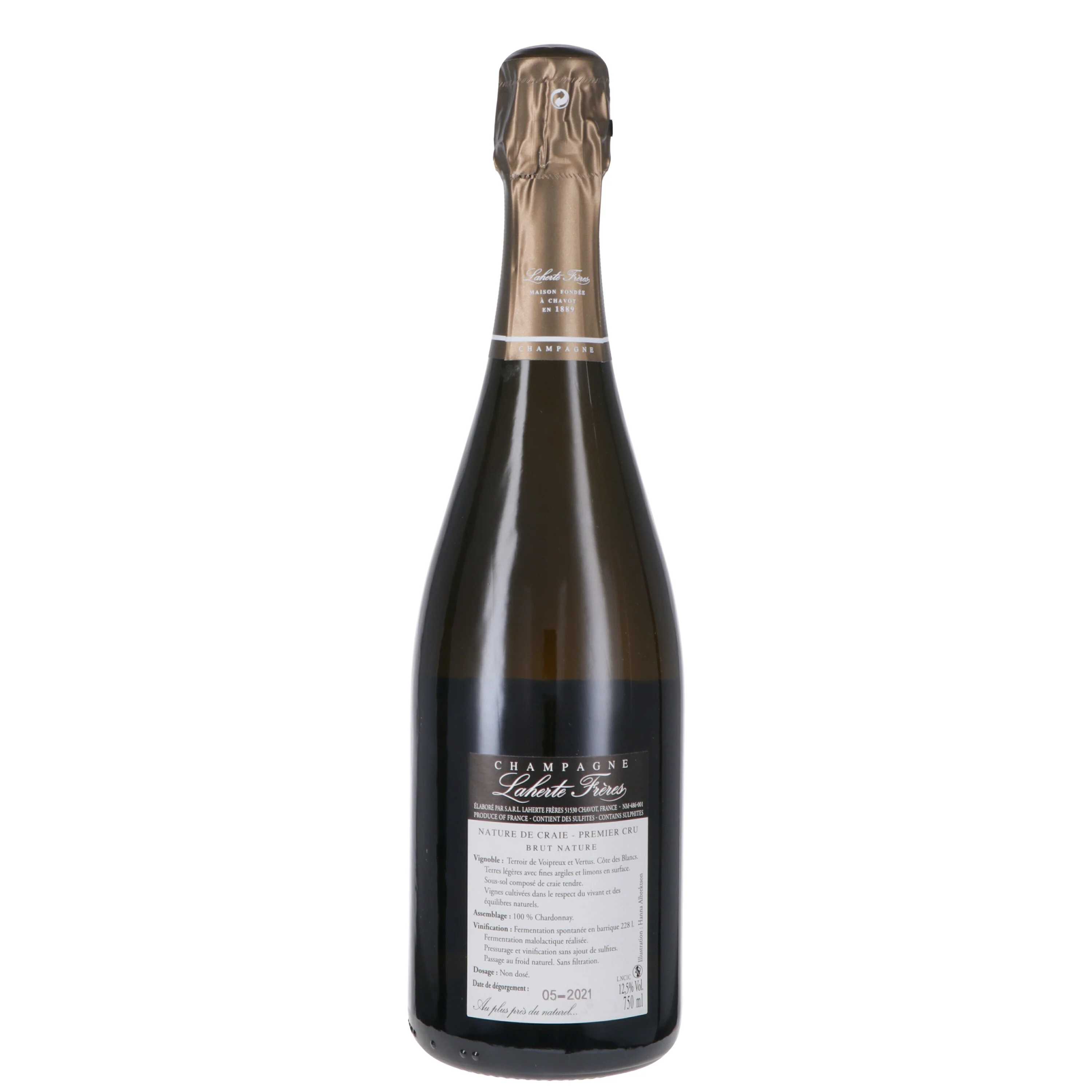 Champagne Premier Cru Blanc de Blancs Brut Nature "Nature de Craie" - Laherte Frères - Image 2